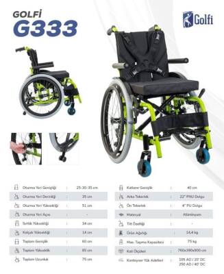 G333 ÇOCUK TEKERLEKLİ SANDALYESİ - 4