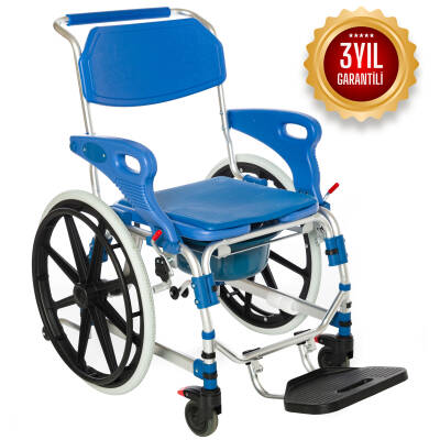 Römer R403 Mavi Büyük Tekerlekli Banyo Tuvalet Sandalyesi - 1